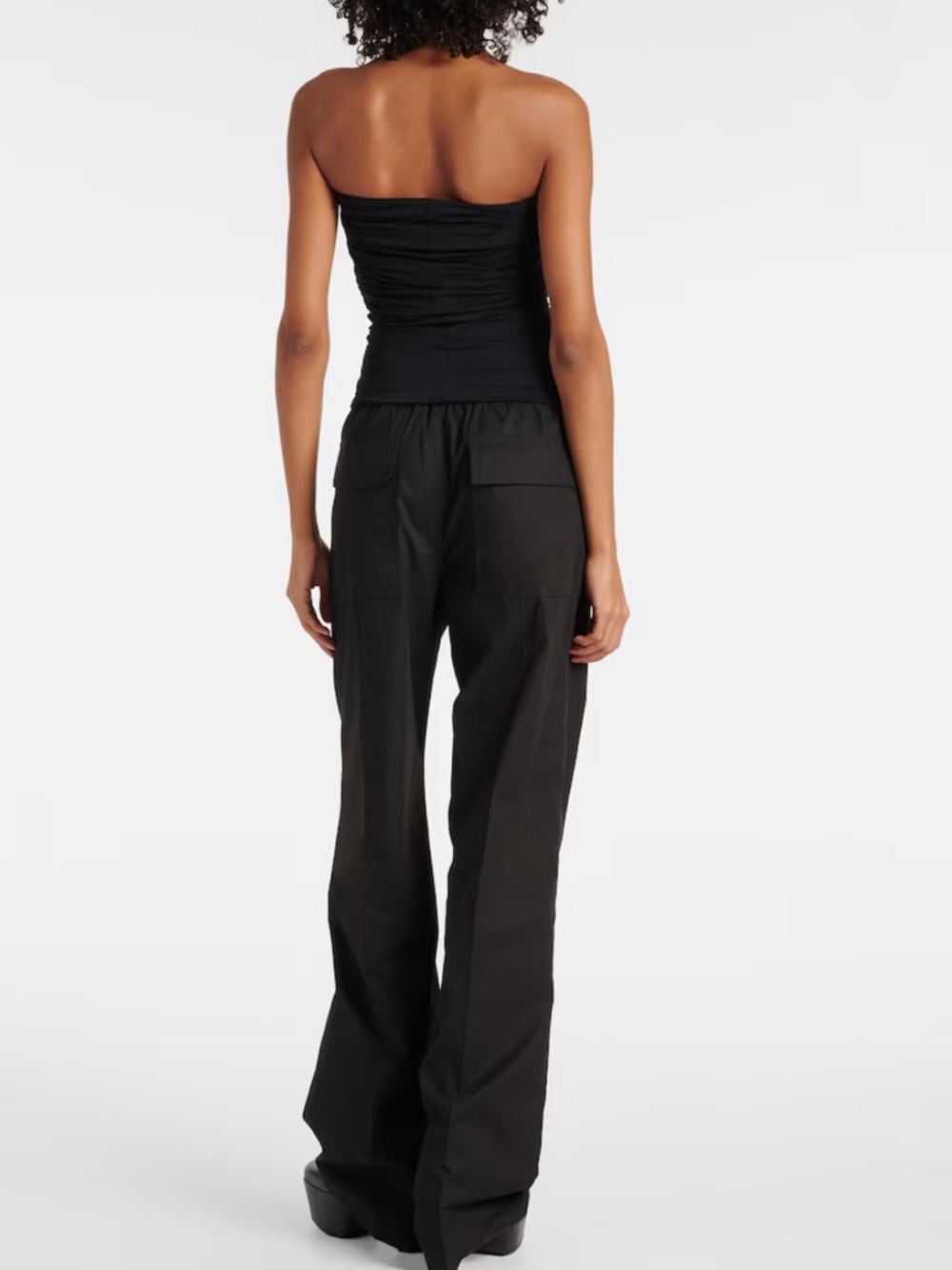 Rick Owens Black Prong Jersey Strapless Top - Picture 3 of 9